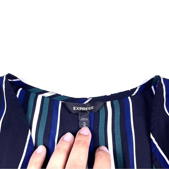 Express Striped Kimono Surplice Wrap Style Top - Picture 4 of 4